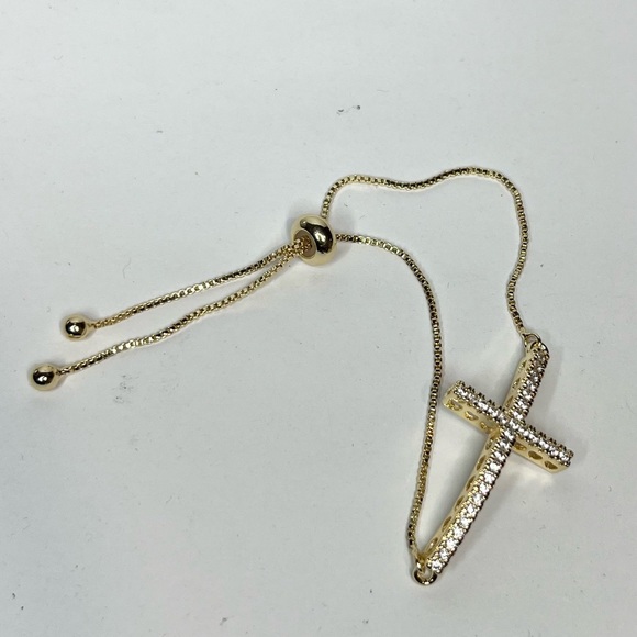 14k gold filled cross bracelet - Picture 2 of 3